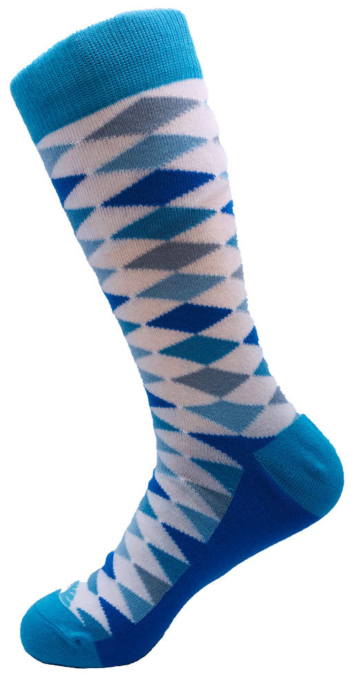 FLI Dress Socks | Diamonds | Blue