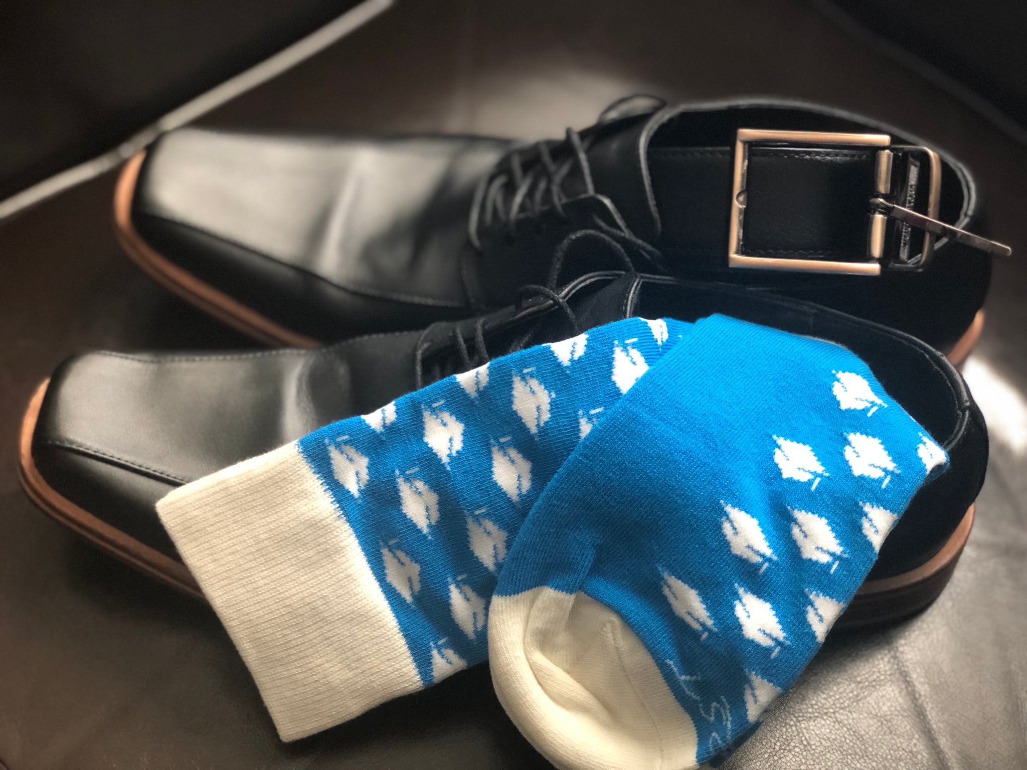FLI Dress Socks | Graduation Cap | Blue & White