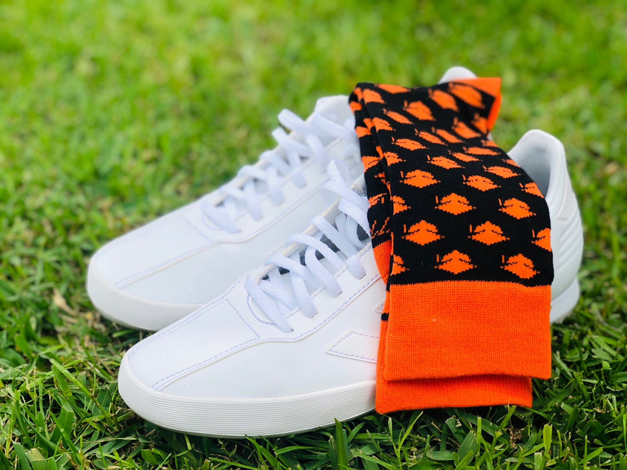 FLI Dress Socks | Graduation Cap | Black & Orange